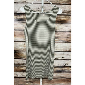 Logo Lori Goldstein  Scoop Neck Pullover Tank Top Small Green Stripe